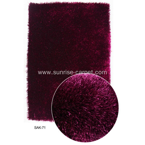 Polyester Silk Shaggy Rug with Thick Yarn